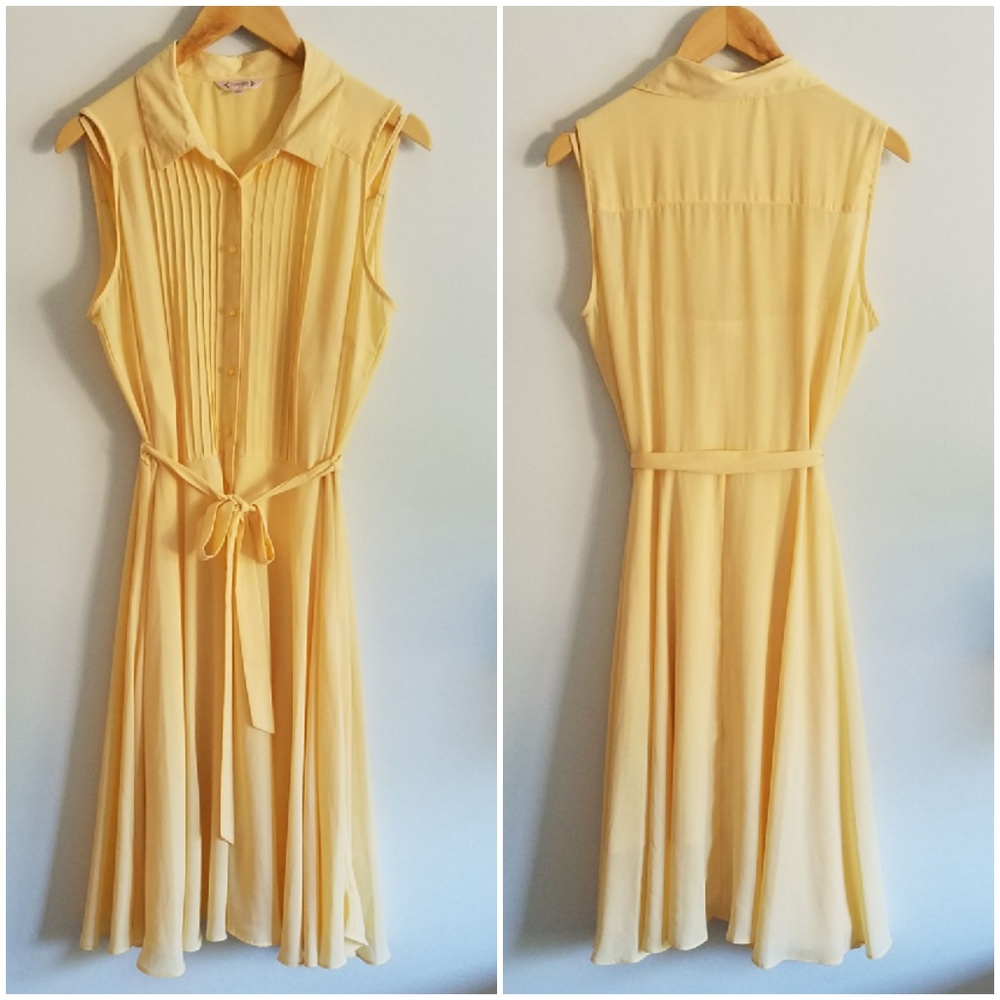 Nanette Lepore pleated chiffon button up dress